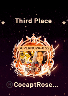 a third place badge for supernova-x s2 is displayed