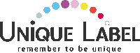 a logo for unique label remember to be unique with colorful dots