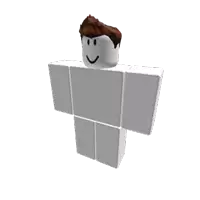 a white roblox character with brown hair and a smiling face