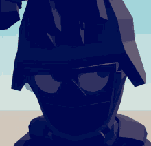 a low poly drawing of a soldier with a helmet on his head