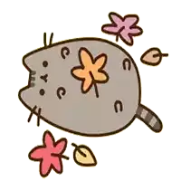 a drawing of a cat with flowers and leaves