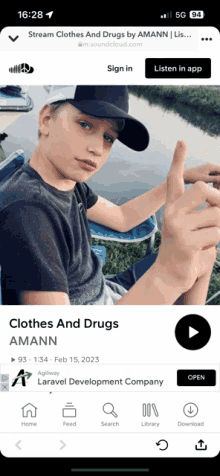 clothes and drugs by amann is being streamed on a cell phone