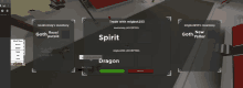 a screenshot of a game that says spirit and dragon on it