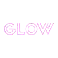 the word glow that is pink on a white background