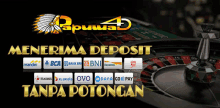 an ad for papua 4d shows a roulette wheel