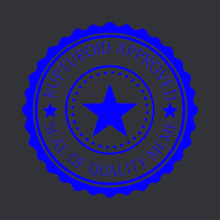 a blue rupturoid approved seal of quality meme stamp