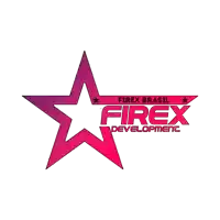 a logo for firex brasil development with a star