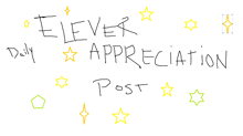 a drawing of eleven appreciation post with stars around it