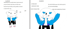 a drawing of sans with a caption that says canon