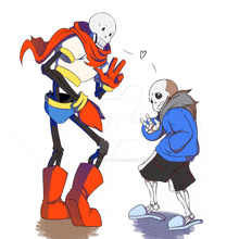 two skeletons are standing next to each other and one has a heart in his hand