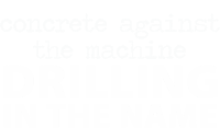 concrete against the machine is written on a white background .