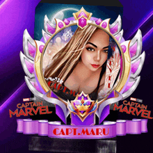 a captain marvel emblem with a woman in the center