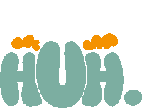 a logo for a company called huh with a white background