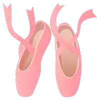 a pair of pink ballet shoes with ribbons tied around them