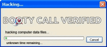 a computer screen shows booty call verified