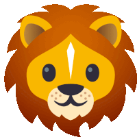 an illustration of a lion 's head with a white stripe on its nose