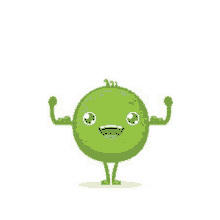 a cartoon green monster is flexing his muscles .