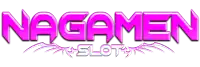 a logo for nagamen slot that is pink