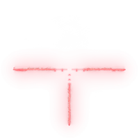 a red crosshair on a white background with arrows pointing to the right