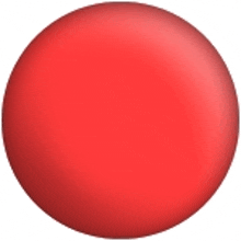 a red circle on a white background that looks like a ball .