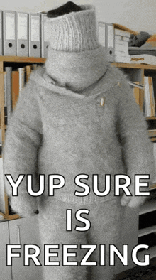 a sweater that says yup sure is freezing