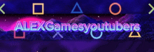 a banner that says alex games youtubers with a purple background