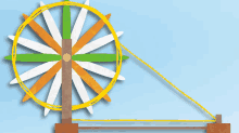 an illustration of a ferris wheel with the colors of the indian flag on it