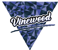 a purple triangle with the word vinewood on it