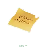 a yellow sticky note with a handwritten message in a foreign language