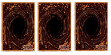 three yu gi oh cards are shown with a swirl design