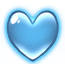 a blue heart with a white outline and a blue light behind it