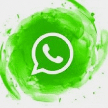 a green watercolor painting of a whatsapp icon with a phone in a speech bubble .