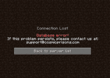 a screenshot of a minecraft game shows a connection lost message