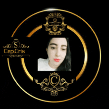 a picture of a woman in a gold circle with the words cap.cris