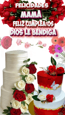 a greeting card that says felicidades mama feliz cumpleaos dios le bendiga