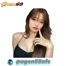 a picture of a girl with the hashtag agen69