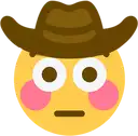 a smiley face wearing a cowboy hat and blush .