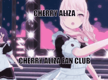 a cherry aliza fan club poster with a maid