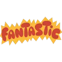 a yellow and red logo that says fantastic on a white background