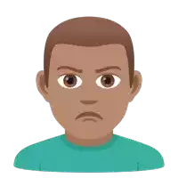 a cartoon illustration of a man with an angry face