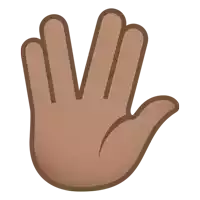 a brown hand with four fingers extended