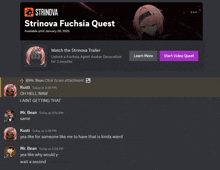 a screenshot of a stringova fuchsia quest video quest