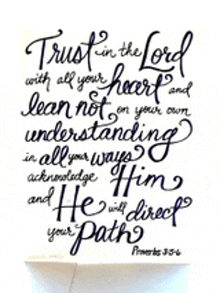 a bible verse that says trust in the lord with all your heart and lean not on your own understanding