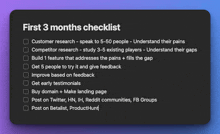 a first 3 months checklist is displayed on a purple background