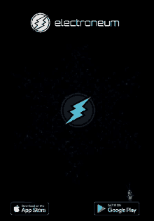 a black background with a lightning bolt and the words electroneum on it