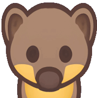 a cartoon drawing of a brown bear with yellow spots on its face