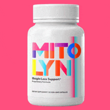 a bottle of mito lyn weight loss support proprietary formula