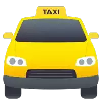 a yellow taxi cab with the word taxi on the top