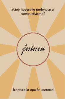 the word futura is in a circle on a yellow background