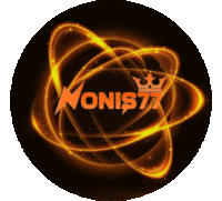 a logo for monis77 with a crown in the middle